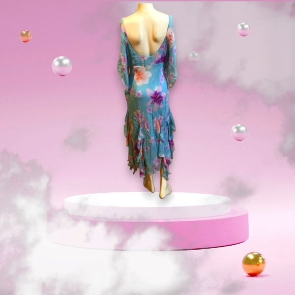 NWT- DESIGNER SEASON - 100% SILK - blue pink lavemdar floral- Lg - Picture 7 of 7